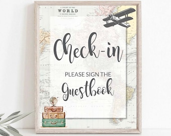 Check-in Sign, travel theme baby shower, Adventure Baby Shower, Traveling to Mrs bridal shower, Adventure Awaits Retirement, 0011