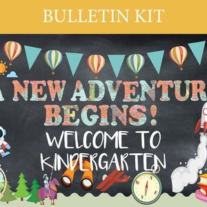 Kindergarten Bulletin Board Kit Abenteuer erwartet Bulletin Board druckbare Ausschnitte Druckbare Reise unter dem Motto Global Classroom Erster Tag
