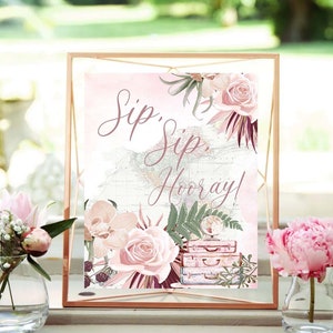 Travel theme Bridal Shower Traveling Miss to Mrs Adventure Awaits Bachelorette Destination Wedding Travel Drink bar Sign Cocktail Sign MOV1