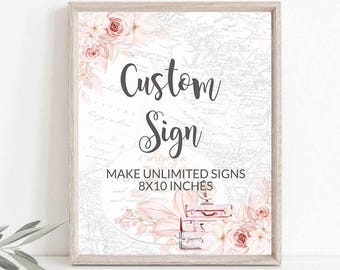 Editable Custom Text Adventure Awaits Bridal shower Travel theme bridal Shower Traveling Miss to Mrs Destination Wedding Shower Blush 0015