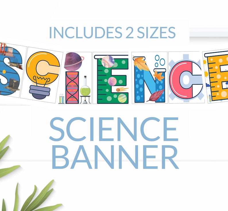 Printable Science Classroom Banner, Fun STEM Theme Decor for Kids ...