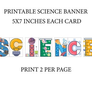 Pancarta de ciencias imprimible, letrero de ciencias para el aula, decoración del aula para profesores de ciencias, escuela primaria, escuela secundaria,
