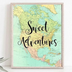 Graduation Sweet Adventure Grad 2023 decor Graduation Dessert sign Grad 2022 party printables Adventure Awaits Travel theme graduation BRT1