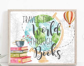 Reading Printable Poster, Classroom Reading Nook,  Classroom Reading Poster, Reading is an adventure Library decor, classroom tapestry 0010a