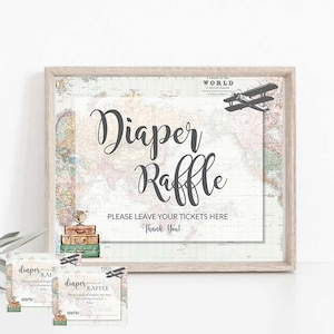 Windel-Verlosung Zeichen Reisethema Babyparty Abenteuer-Baby-Dusche , Ratschläge und gut Wünsche für neue Eltern bis spät in die Nacht Windeln sein, 0011