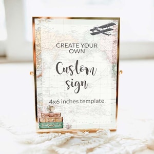 Panneau personnalisé entièrement modifiable sur le thème du voyage pour baby shower, l'aventure vous attend pour une baby shower voyageant chez Mme nuptiale de douche, bon voyage, adieu 0011