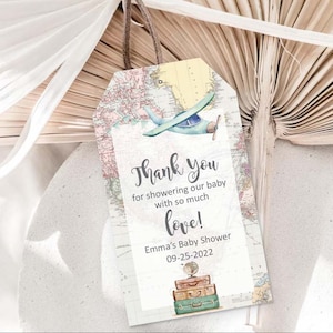 Printable Gift Tags baby shower Travel theme baby shower Hello World  Baby Shower, Editable Thankyou cards Airplane Boy Baby Shower  GR1