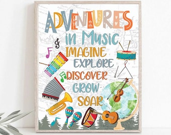 Printable Music Printable Poster Music Class Musical Inspiration Poster Music Room Door Sign Music Classroom Decor Digital Instant Download