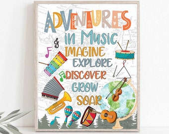 Printable Music Printable Poster Music Class Musical Inspiration Poster Music Room Door Sign Music Classroom Decor Digital Instant Download