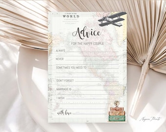 Advice and Well Wishes Printable Bridal Shower Game and Activities Travel theme Bridal Adventure awaits Couples Wedding Shower 0011