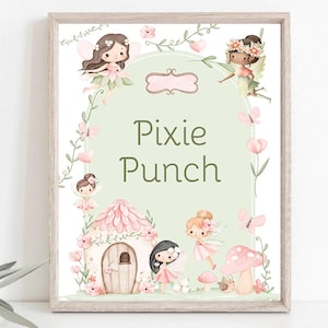 Pixie Punch Drinks Sign Fairy first Birthday Enchanted Forest Girl Birthday Woodland Fairy Butterfly Print Download PRINTABLE DIGITAL 0113