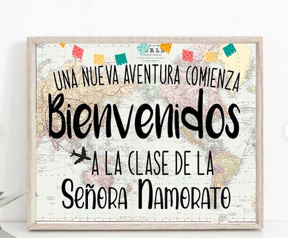 Spanish Class Editable Welcome Sign Instant Download Teacher