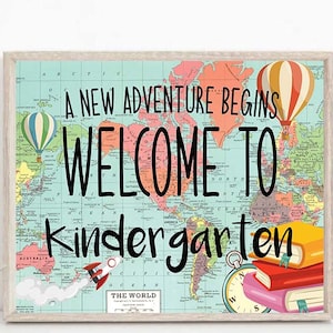 Kindergarten Willkommen im Klassenzimmer Türschild Weltkarte Abenteuer Klassenzimmer Türschild, Türschild, Karte, Welt, Reise Thema Klassenzimmer Schild