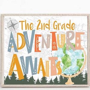 2te Klasse Willkommen im Klassenzimmer Türschild Weltkarte Abenteuer Klassenzimmer Türschild, Map World Grade 2 zwei Klassenzimmer Türschild 0010a