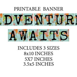 Adventure Awaits Banner druckbare Klassenzimmer Banner, Geographie Wandteppich Zeichen, Lehrer für Lehrer Klassenzimmer Grundschule, Mittelschule,