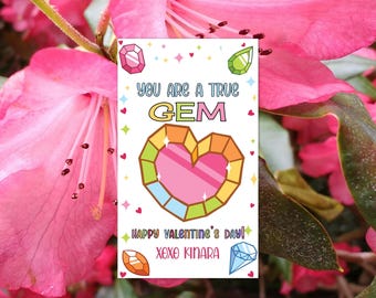 PRINTABLE Party Favor Tag Ring Pop Gift Tag Thank You Card Easy Printable Birthday Favor Card You're A True Gem Ring Pop Treat Tag V101