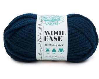 Petrol Blue yarn, Lion Brand Thick & Quick Yarn, #6 Super Bulky, 6 oz 97 yards, 640-109Y, Destash, Knitting Supplies, Crochet Supplies