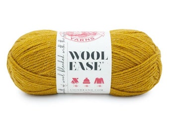 Wool Ease Lion Brand, Gold (620-171) #4 Worsted, 3 oz 197 yards, Destash, Gold Yarn, Knitting Supplies, Crochet Supplies
