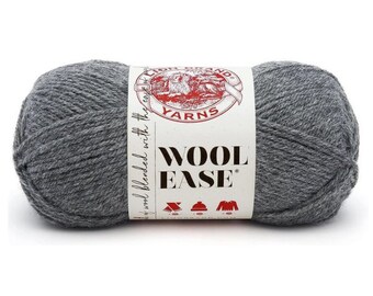 Wool Ease Lion Brand, Oxford Grey (620-151) #4 Worsted, 3 oz 197 yards, Destash, Gray Yarn, Knitting Supplies, Crochet Supplies