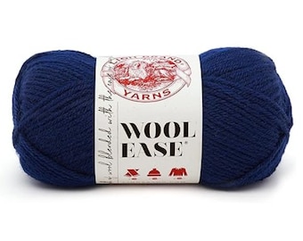 Wool Ease Lion Brand, Navy (620-111) #4 Worsted, 3 oz 197 yards, Destash, Blue Yarn, Knitting Supplies, Crochet Supplies