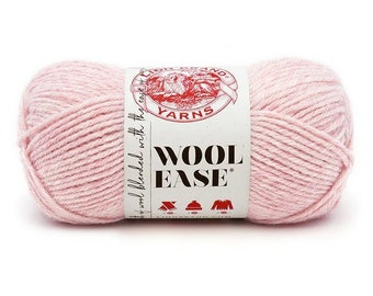 Wool Ease Lion Brand, Blush Heather (620-104) #4 Worsted, 3 oz 197 yards, Destash, Pink Yarn, Knitting Supplies, Crochet Supplies