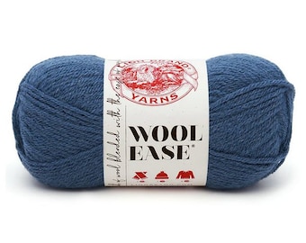 Wool Ease Lion Brand, Denim (620-114) #4 Worsted, 3 oz 197 yards, Destash, Blue Yarn, Knitting Supplies, Crochet Supplies