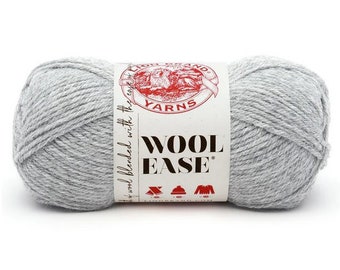 Wool Ease Lion Brand, Grey Heather (620-151) #4 Worsted, 3 oz 197 yards, Destash, Gray Yarn, Knitting Supplies, Crochet Supplies