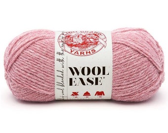 Wool Ease Lion Brand, Rose Heather (620-140) #4 Worsted, 3 oz 197 yards, Destash, Pink Yarn, Knitting Supplies, Crochet Supplies