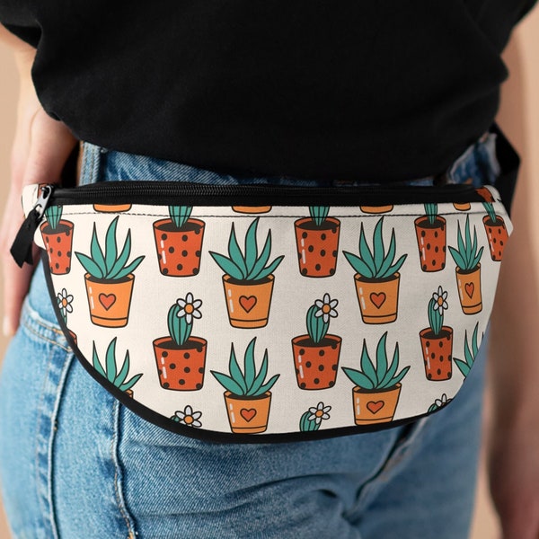 Succulent Fanny Pack - Colorful Fanny Pack - Fanny Packs Women - Boho Style - Hip Bag - Cross Body - Sling Bag - Hiker - Plants - Plant Gift