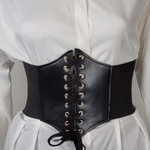  Women Lace Up Cinch Croset Belt Tied Elastic Waist