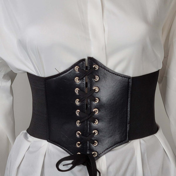 Renaissance Black Waspie  Corset Belt