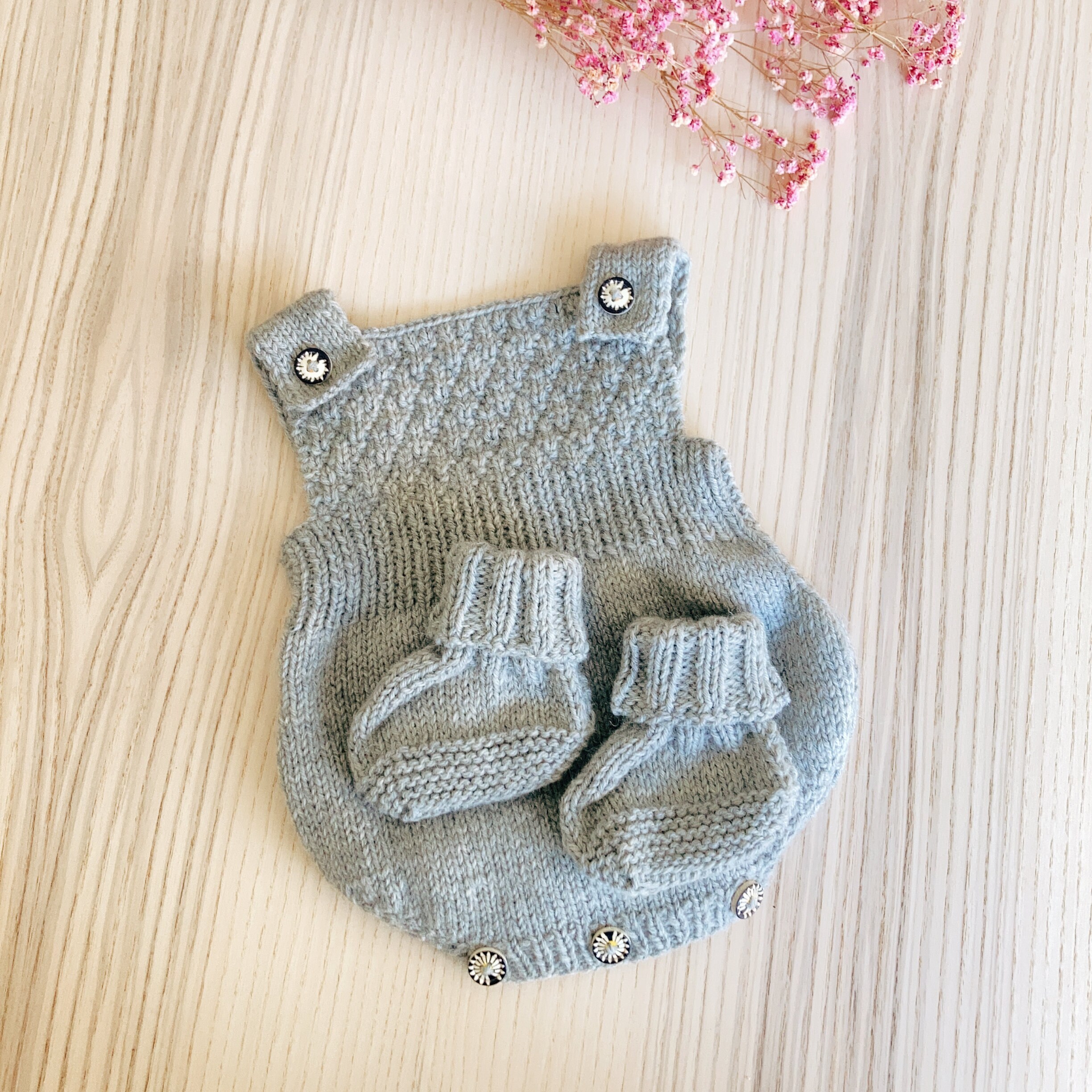 Knit Baby Romper and Booties Setbaby Romperbaby