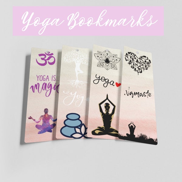 Yoga bookmark, Yoga Printable Bookmark