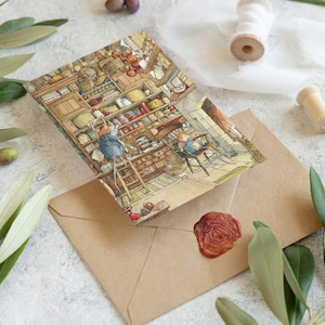 Tarjeta de ratones de Brambly Hedge, tarjeta con estampado de Brambly Hedge