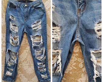 Stressed Jeans - Etsy