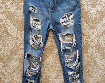 Stressed Jeans | Etsy