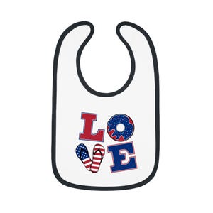 Patriotic Love Baby Bib | USA Themed Bib for Infants, Perfect for 4th of July, Baby Showers, Cute Gift for New Parents
