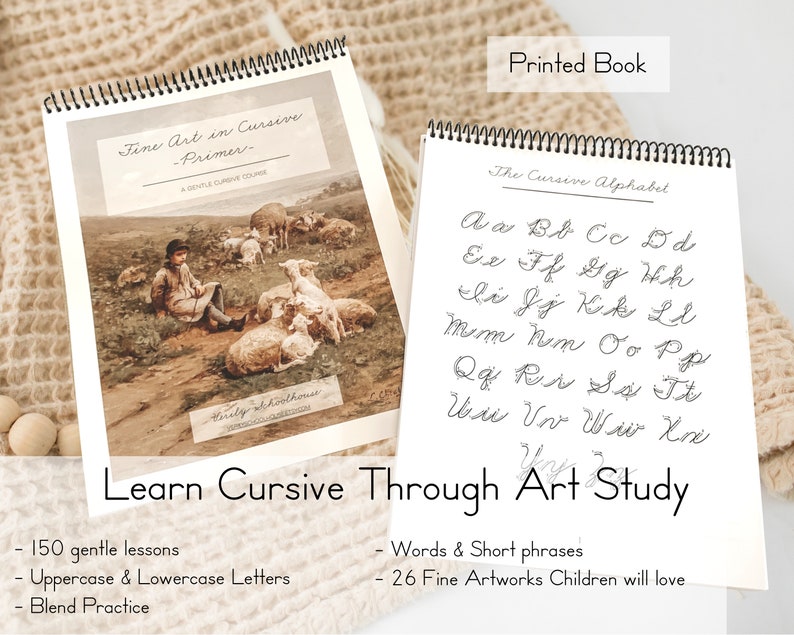 Fine Art in Cursive Workbook learn Cursive Book Gentle Etsy