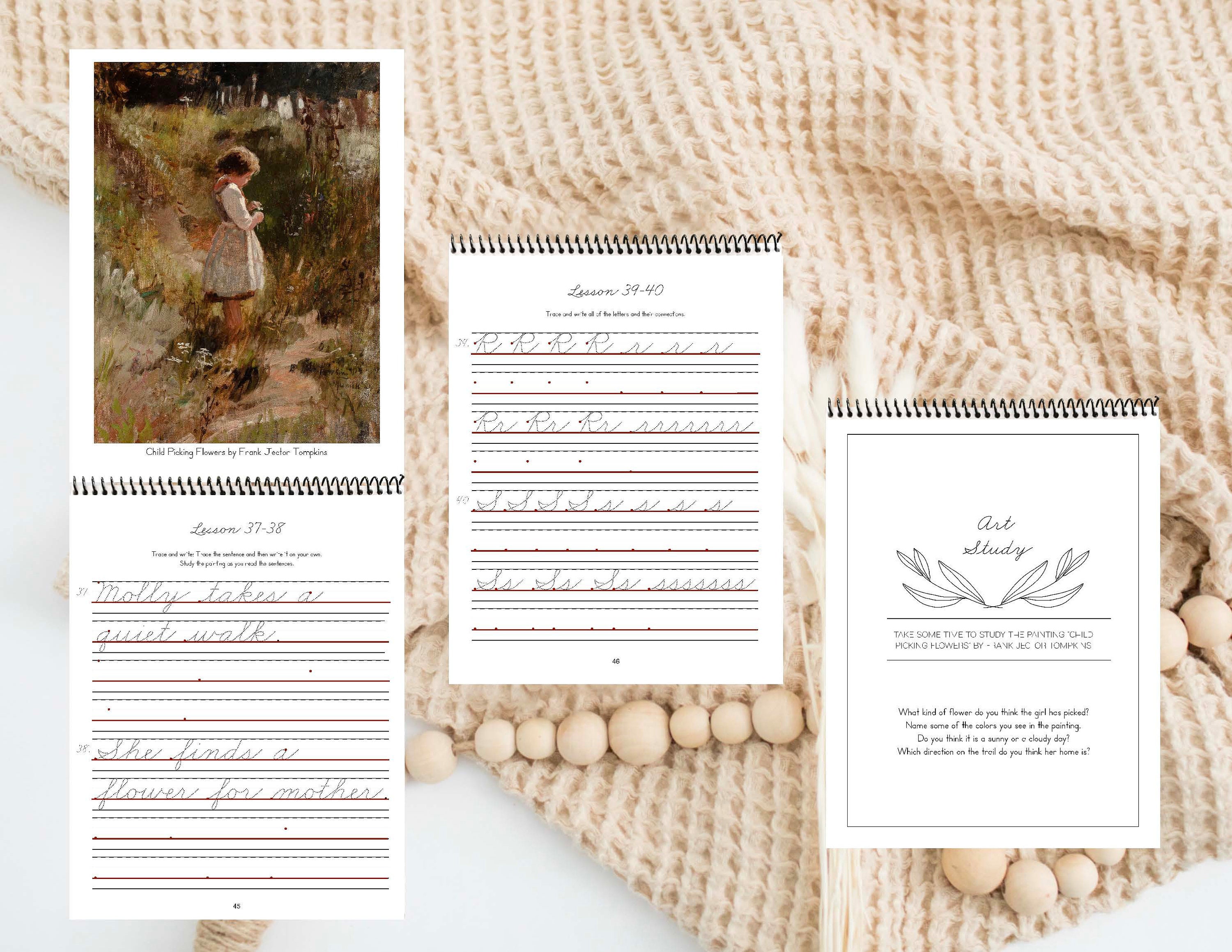 Fine Art in Cursive Workbook learn Cursive Book Gentle Etsy