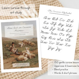 Cursive Workbook Fine Art in Cursive Primer Printable - Etsy