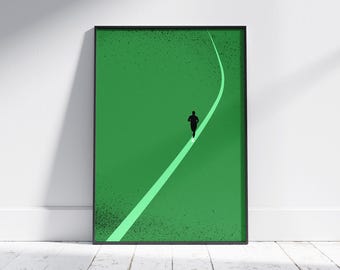Lone Runner – Poster motivazionale per la corsa – Verde (diverse misure)