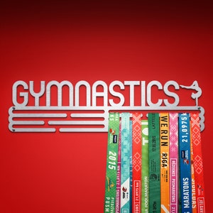GYMNASTICS – United Medals Sports Medal Hanger Display – Brushed Stainless Steel