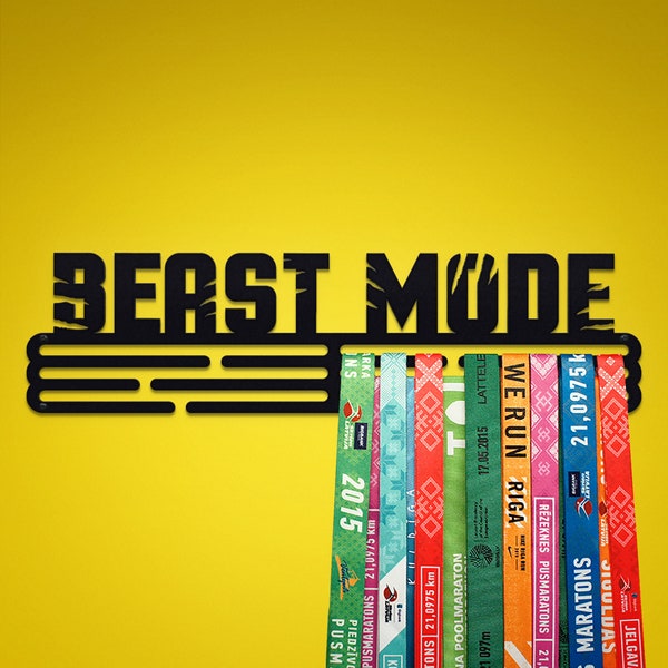 Beast Mode - United Medals Sport Medaillen Aufhänger Display - Schwarzpulverbeschichtet