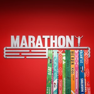 Marathon  – United Medals Sports Medal Hanger Display – Brushed Stainless Steel