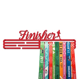 Finisher  – United Medals Sports Medal Hanger Display – Red Powder Coating
