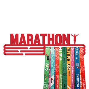 Marathon  – United Medals Sports Medal Hanger Display – Red Powder Coating