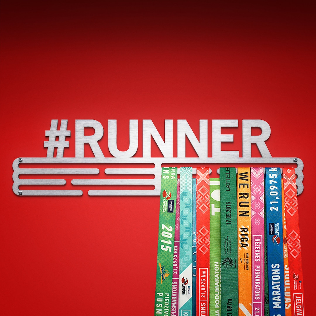 Runner United Medals Sports Medal Hanger Display Brushed Stainless