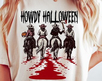 Howdy Halloween Shirt, Western Halloween Cow Girls Shirt, Halloween Cowboy Tee, Funny Womens Halloween Shirt, Spooky Western Halloween Shirt