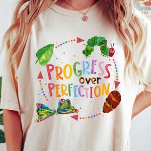Progress Over Perfection Shirt, Teacher Shirts, Back to School Shirt, Gift for Teacher, Teacher Appreciation, Inspirational Teacher Gift Tee