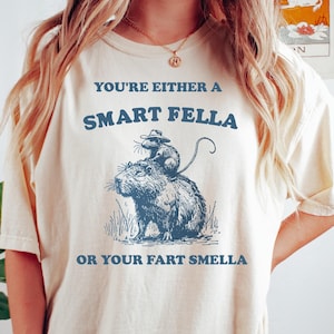 Retro Smart Fella Capybara 90s Shirt, Funny Capybara Vintage T-shirt, Vintage 90s Shirt, Washed Shirt, Vintage Distressed Shirt, Funny Gift